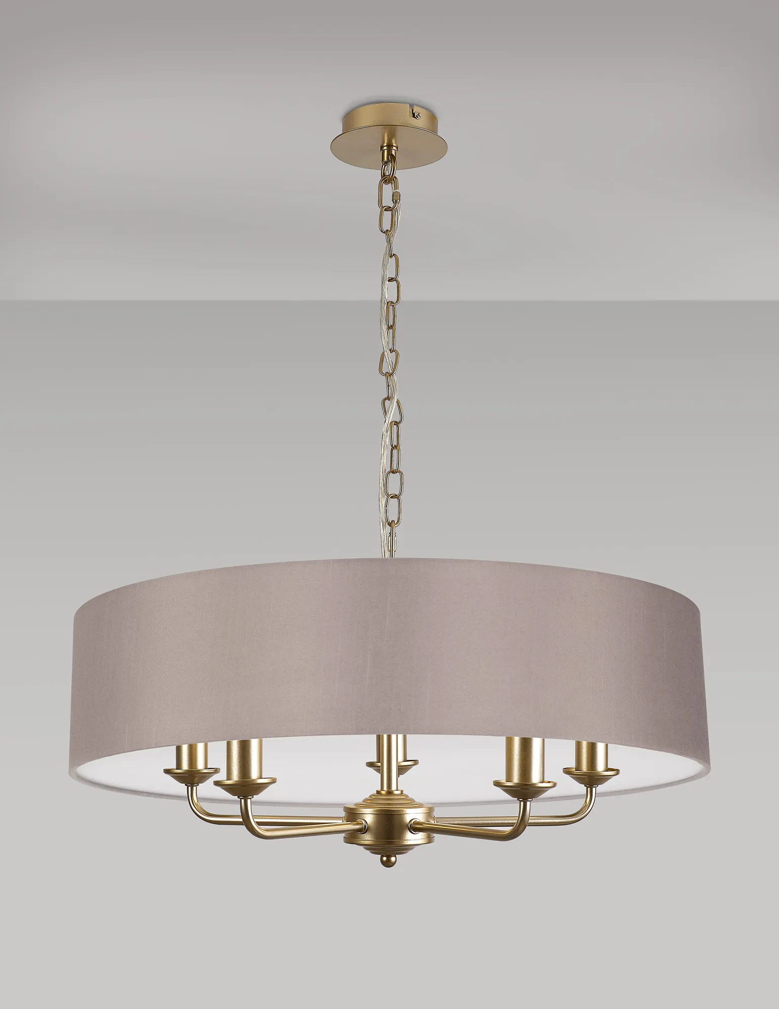 Banyan 60cm 5 Light Pendant Champagne Gold, Grey DK0945  Deco Banyan CG GR